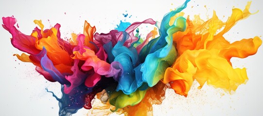 colorful watercolor ink splashes, paint 160