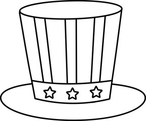 Uncle Sam Patriotic Usa Hat outline vector