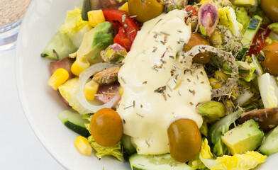Fresh vegetarian healthy vegetable salad