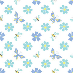 Spring floral pattern. Seamless pattern with flowers