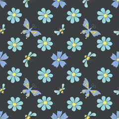 Spring floral pattern. Seamless pattern with flowers