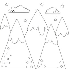 outline card with mountains
