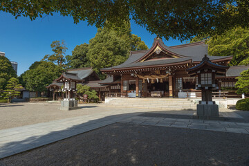 熊本 水前寺公園 出水神社の拝殿風景