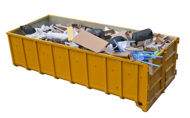 Yellow skip (dumpster) for municipal waste or industrial waste