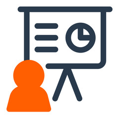 Professional Presentation Forum in The Boardroom Vector Icon Illustration