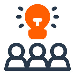 Teamwork Brainstorming Session in The Boardroom Vector Icon Illustration