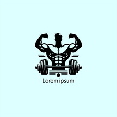 A black gym logo,white background
