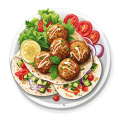 Falafel Fusion   isolated on white background PNG transparent background.