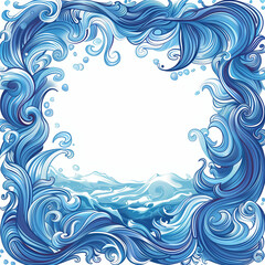Naklejka premium Sea waves frame