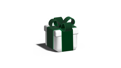 gift box with green ribbon