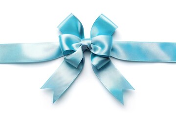 Beautiful Baby Blue Ribbon and Bow Isolated; Perfect as a Border, on a Blank Card or as a Big Gift Bow for Anniversary and Birthday Backgrounds
