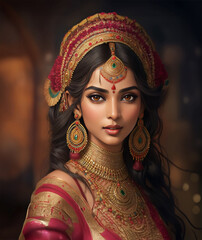 incredibly detailed and ultrarealistic portrait of Indian woman