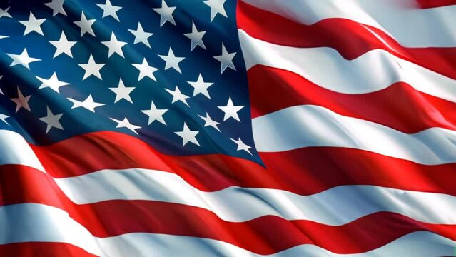 United States flag waving in wind, generative Ai