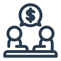 Negotiation and Agreement Session in The Boardroom Vector Icon Illustration