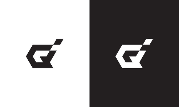 GI logo, monogram unique logo, black and white logo, premium elegant logo, letter GI Vector minimalist	