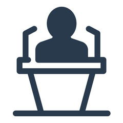 Speech Session in The Boardroom Vector Icon Illustration