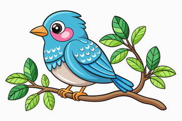 colorful cute birds vector arts illustration 