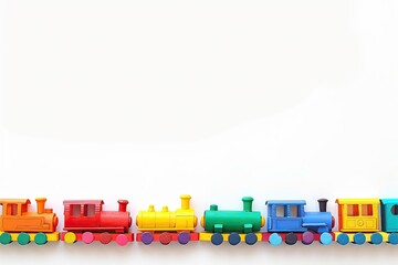 Happy Children's Day greeting card, train isolated on white background. Generative AI.