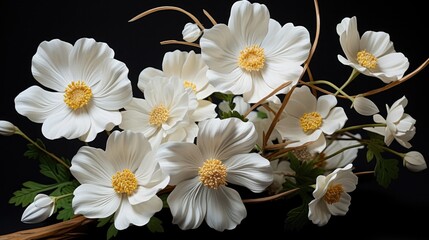Opulent Flourishing White Cosmos Blossoms in Lush Botanical Display
