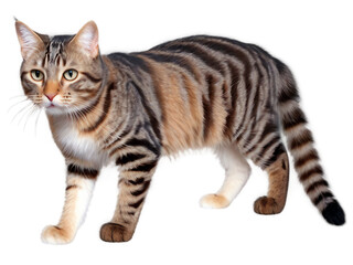 shorthair tabby tiger cat isolated