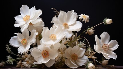 Lush White Cosmos Blossoms in Opulent Floral Arrangement