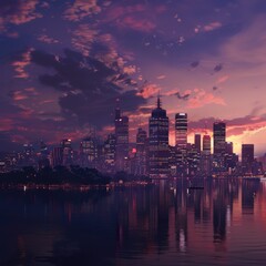 A time-lapse of a bustling cityscape transitioning into a tranquil night, showcasing the harmonious blend of energy and calm.