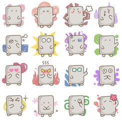 ぬりかべイラストセット背景付き