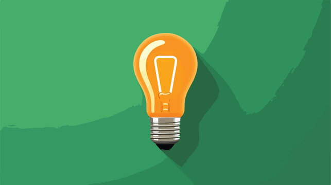 Orange Studio light bulb in softbox icon isolated on