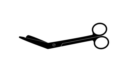 Bandage Scissors , black isolated silhouette