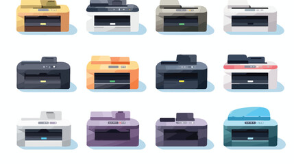 Printer Icons flat vector isolated on white background