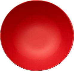 top view,red empty food bowl, isolated on white or transparent background,transparency 