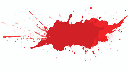 Red Paint Splatter flat vector isolated on white background
