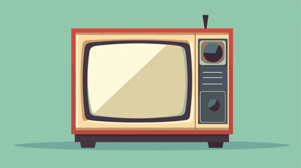 Retro television flat vector isolated on white background