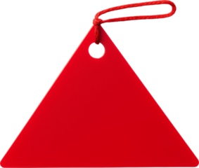 red triangle price tag isolated on white or transparent background,transparency 
