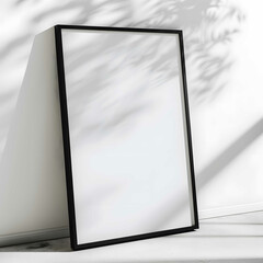 empty image frame in light room.