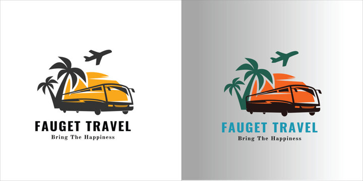 Vintage Retro Adventure Travel Badge Logo,Hand-drawn T-shirt with a pattern, print. Vector illustration.The concept of the travel by bus logo. Retro vector illustration.