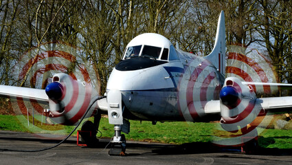 Elvington, York, Yorkshire, UK. March 2024.The de Havilland DH.104 Dove is a British short-haul...
