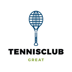 Tennis Club Icon Logo Design Template