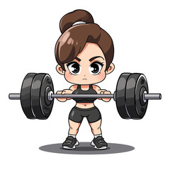 Illustration of female lifting weights,created with Generative AI tecnology.
