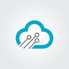 cloud computing concept logo design template white background 