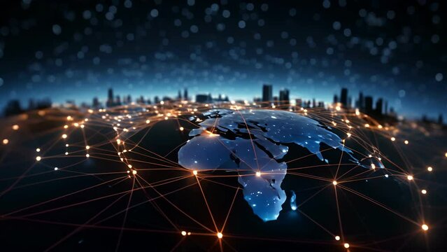 Logistics delivery, World map with logistic network distribution on background. background for Concept of fast or instant shipping, Online goods orders worldwide.