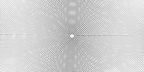 Abstract halftone wave dotted background. Futuristic twisted grunge pattern, dot, circles. Vector modern optical pop art texture for posters, business cards, cover, labels mock-up, stickers layout