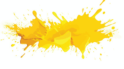 Yellow Paint Splatter flat vector isolated on white background