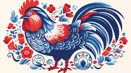 Year of rooster. Chinese zodiac flat vector isolated