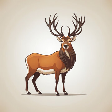 flat   logo of forest animal  colorful background