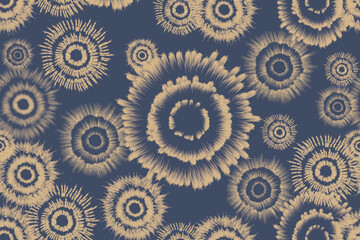 Flower ikat Abstract Ethnic art. Seamless pattern in tribal, folk embroidery, Indian style. Aztec geometric art ornament print.Design for carpet, cover.wallpaper, wrapping, fabric, clothing