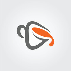 Sauce cup logo design template white background 