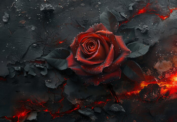 black and red rose in flame wallpaper the black rose wallpapers wallpaper, in the style of realism with surrealistic elements, romantic graffiti, lovecraftian, sony alpha a7 iii, red and gray, whimsi