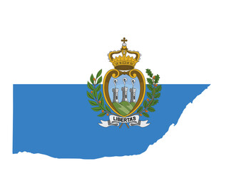 San Marino flag with palette knife paint brush strokes grunge texture design. Grunge brush stroke effect