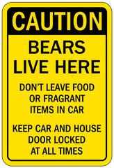Bear warning sign bear live here